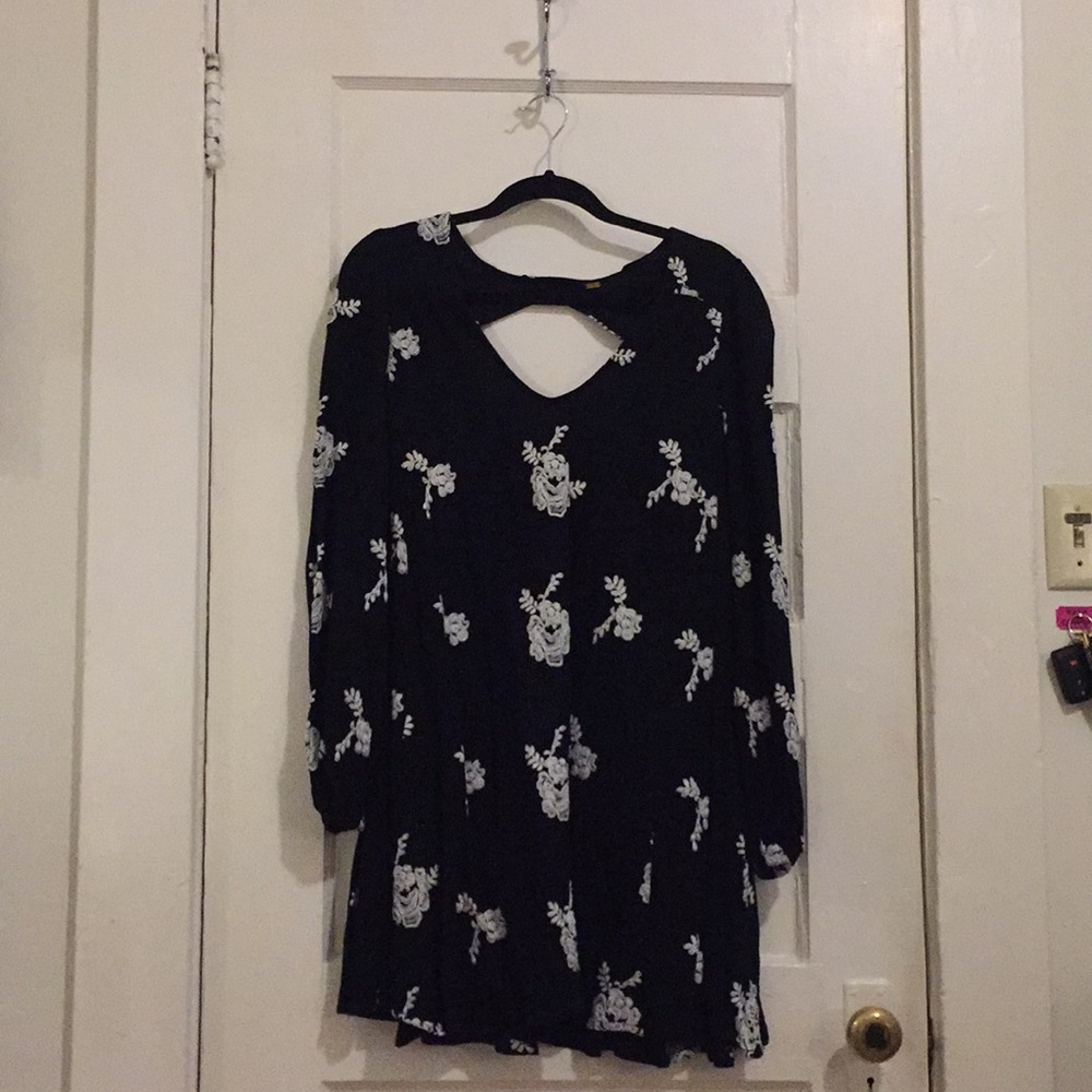 Free People Embroidered L/S Swing Dress